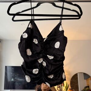 Black and White Polka Dot Women's Top